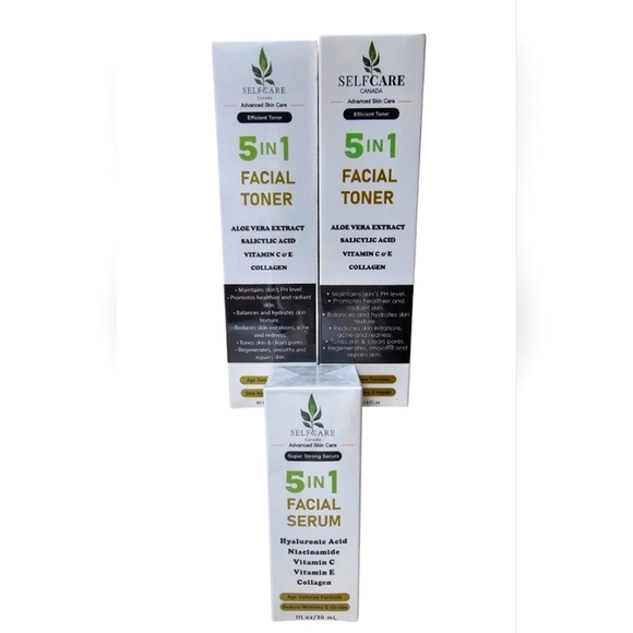 Selfcare CANADA Toner Serum Facial Lot 3 ALOE VERA EXTRACT SALICYLIC ACID - Picture 1 of 6